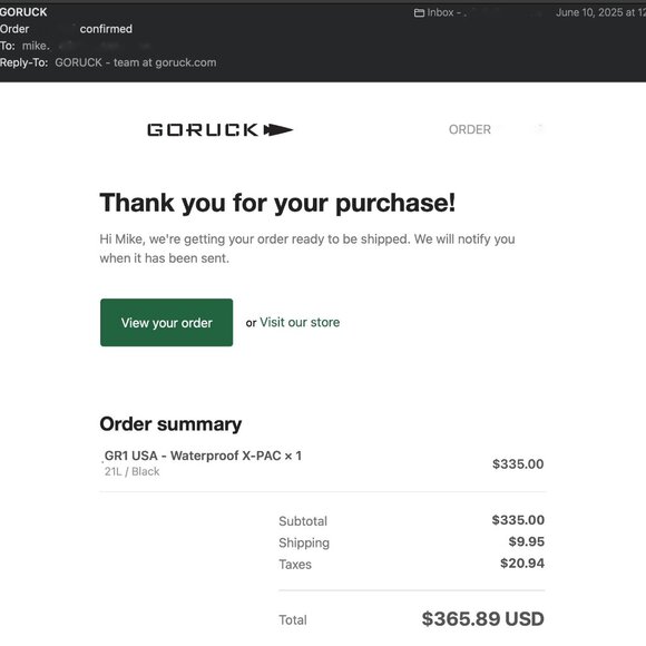 Goruck GR1 USA - Waterproof X-PAC 21 Liter Backpack UPDATED - Picture 8 of 8